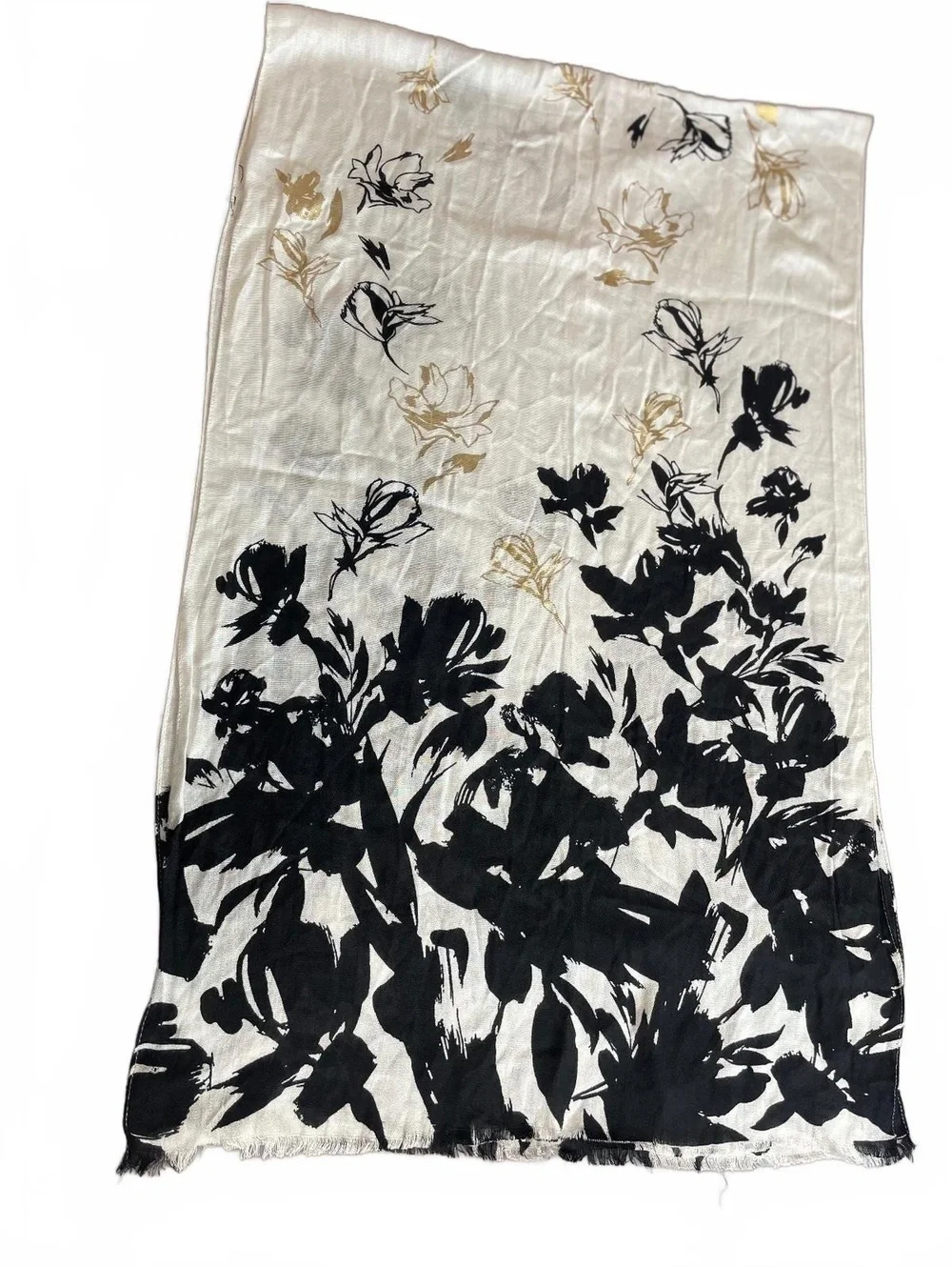 Unbranded black, white & gold scarf
